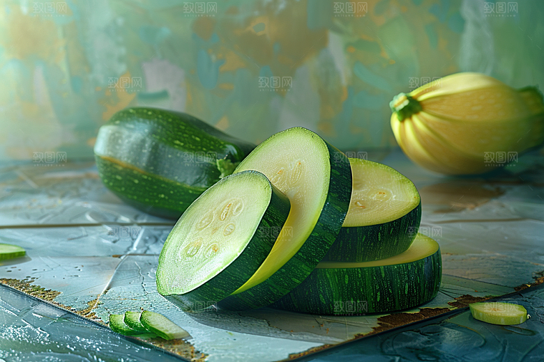 西葫芦清新果实摄影图