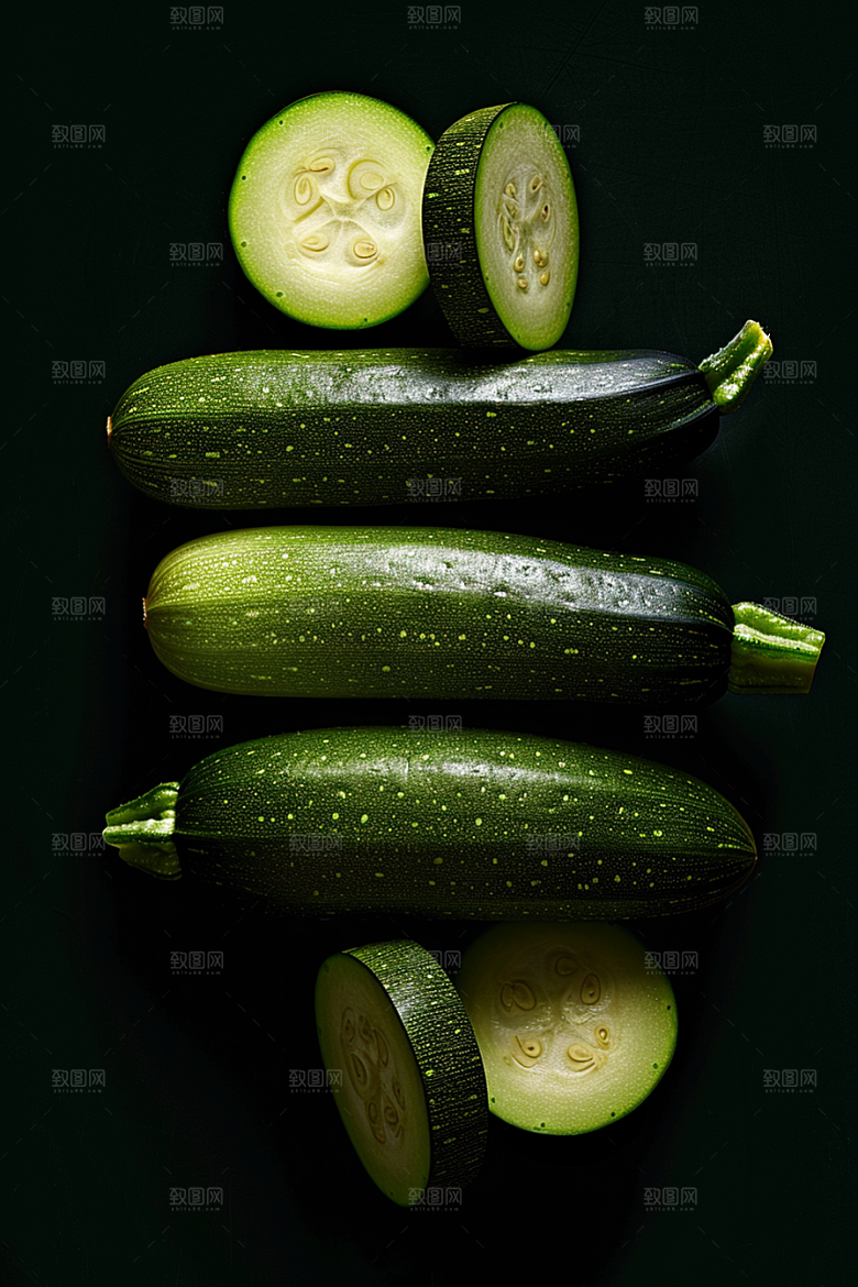 西葫芦果实食材摄影图