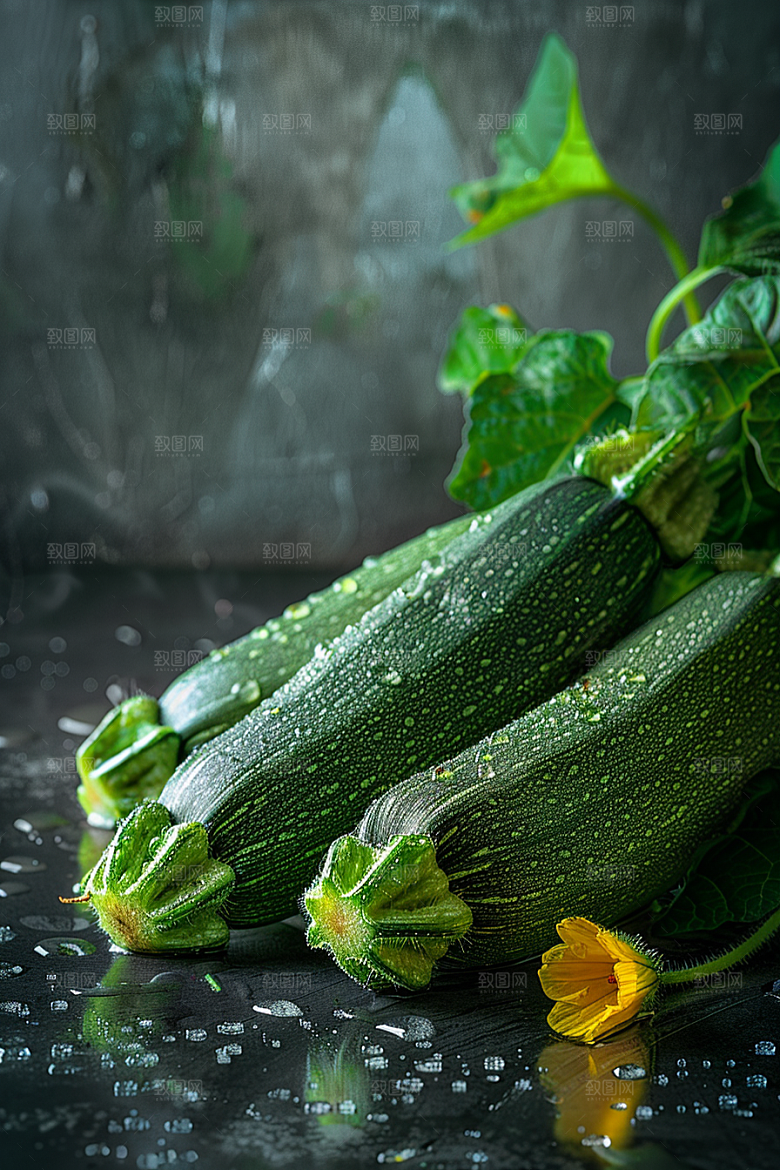西葫芦清新食材摄影图