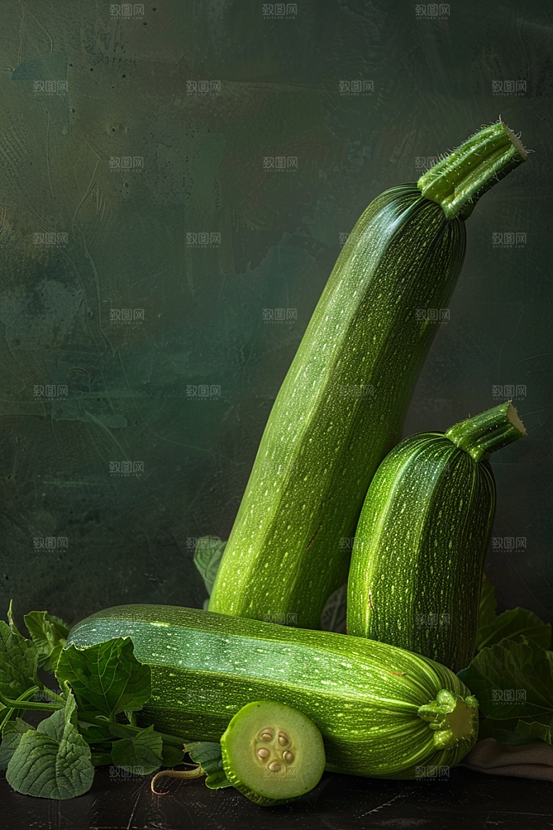西葫芦菜瓜绿色摄影图