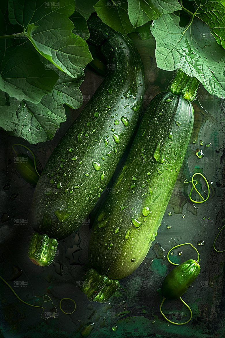 西葫芦食材绿色摄影图