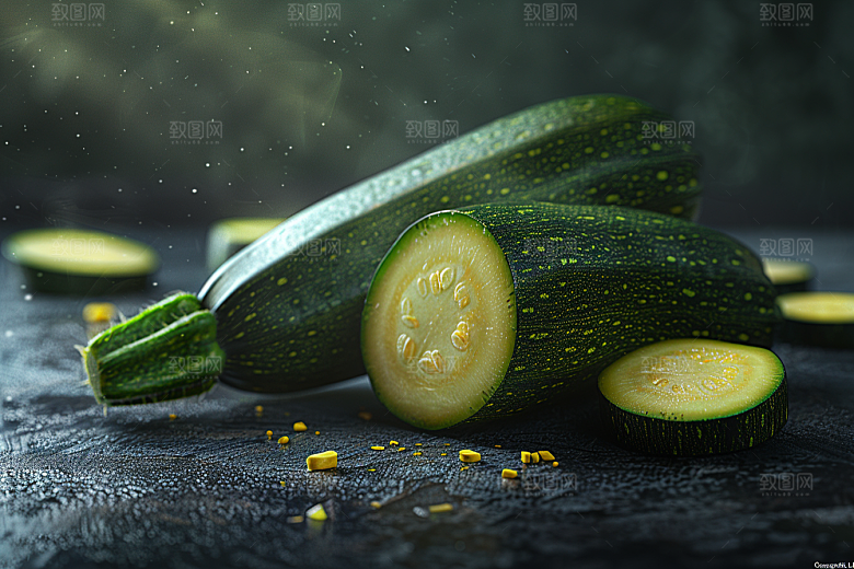 西葫芦菜瓜绿色摄影图