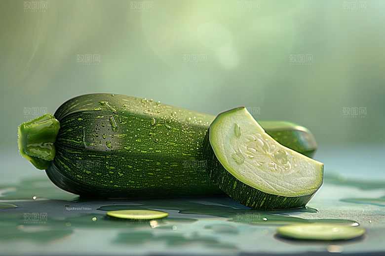 西葫芦果实食材摄影图