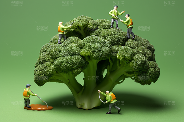 西蓝花生产3D微距小人