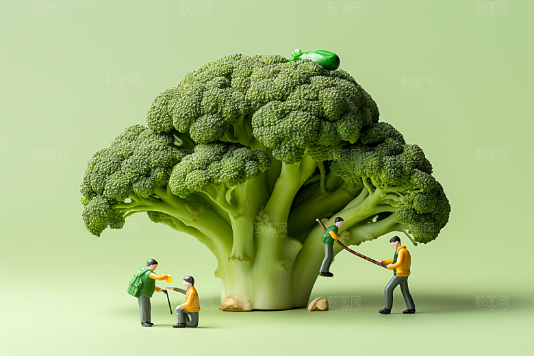 西蓝花生产3D微距小人