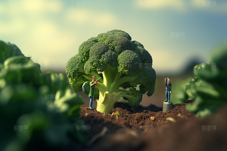 西蓝花种植美味微距小人