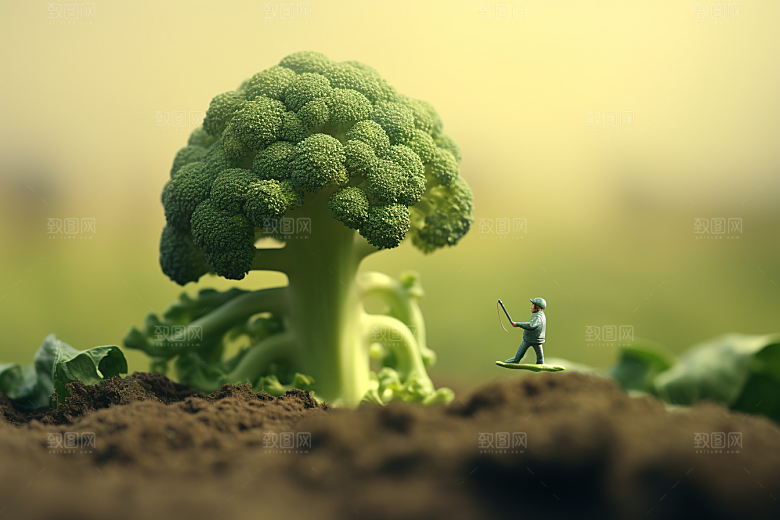 西蓝花生产3D微距小人