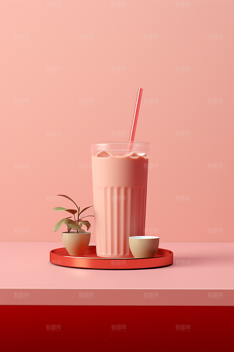新春奶茶高清新品摄影图