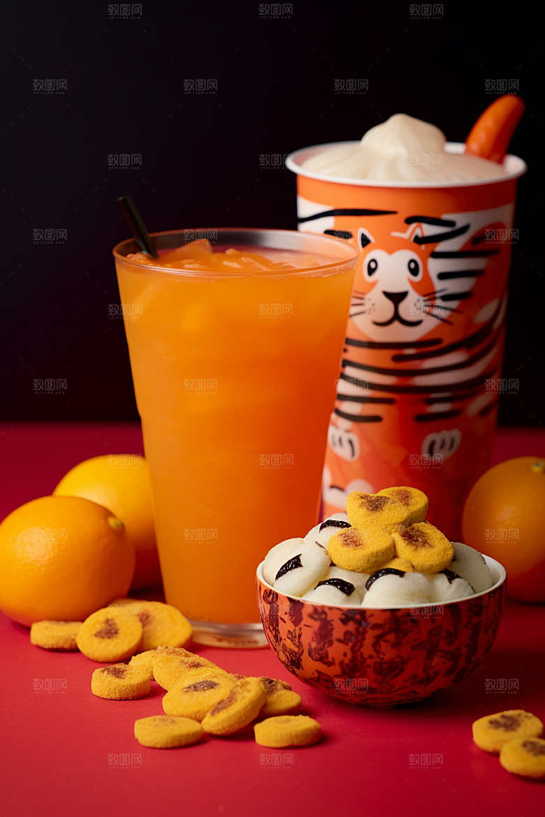 新春奶茶高清温暖摄影图