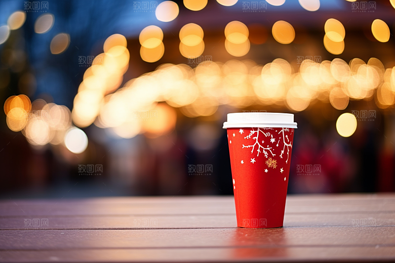 新春奶茶温暖热闹摄影图