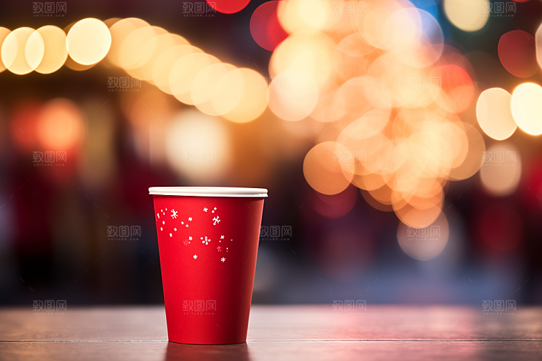 新春奶茶春节喜庆摄影图