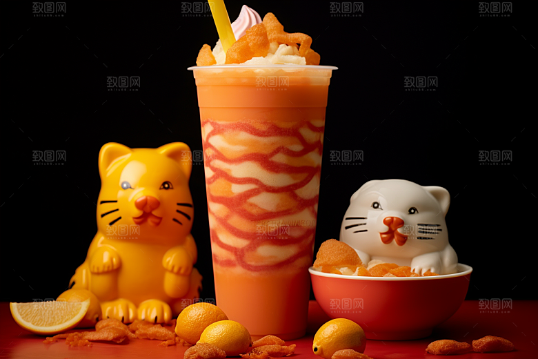 新春奶茶热饮高清摄影图