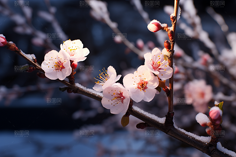 杏花盛开绽放春季摄影图
