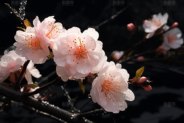杏花盛开花卉迎春摄影图