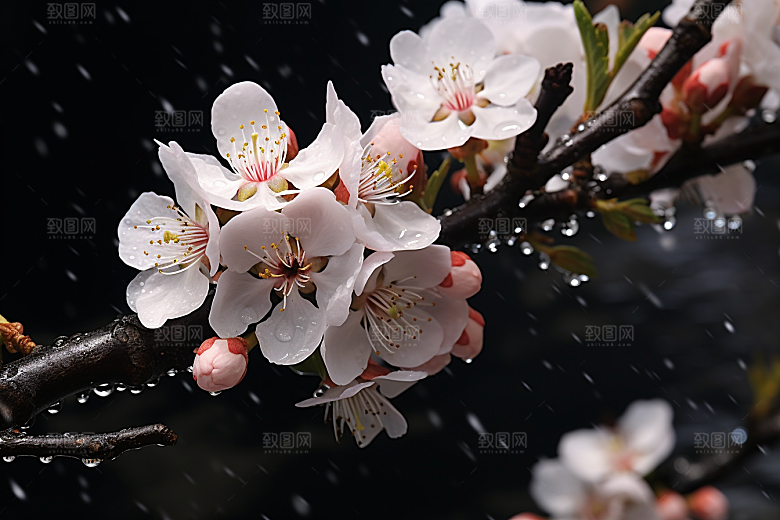 杏花盛开立春自然摄影图