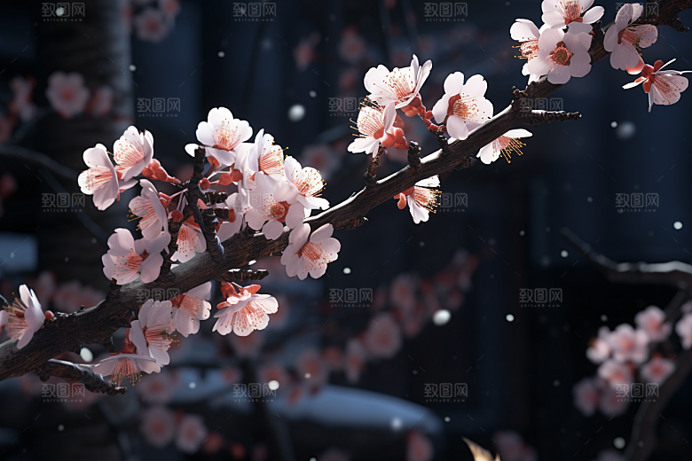 杏花盛开高清花卉摄影图