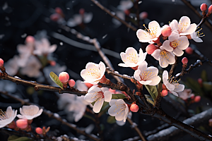 杏花盛开花卉迎春摄影图