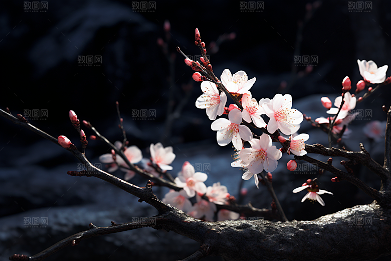 杏花盛开迎春自然摄影图