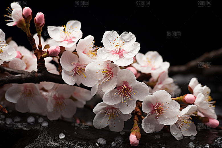 杏花盛开自然绽放摄影图