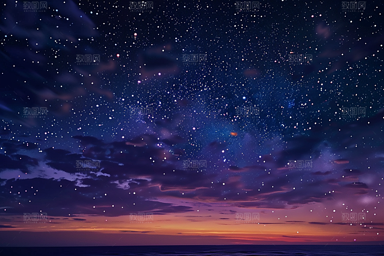 灿烂星空梦幻星辰素材