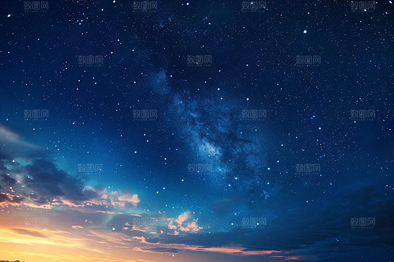 灿烂星空梦幻星辰素材