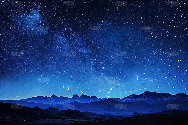 灿烂星空夜晚太阳系素材