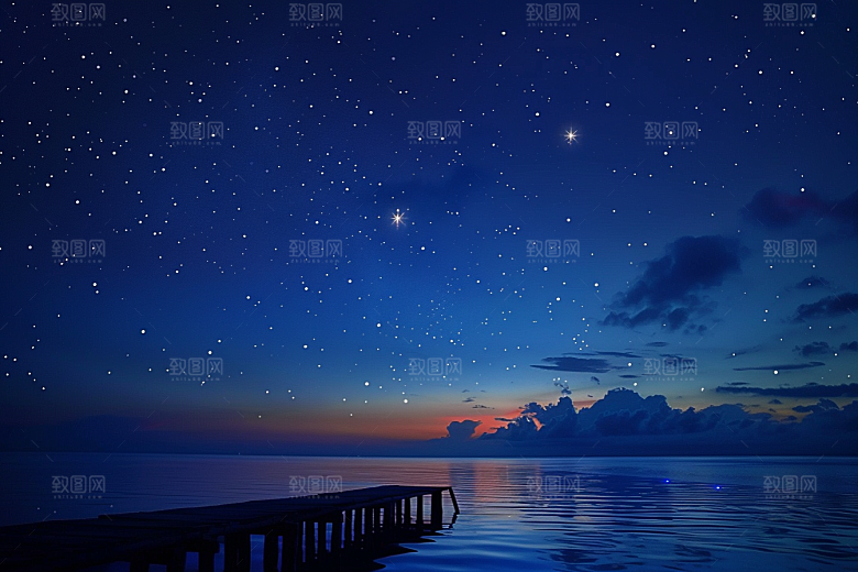 灿烂星空梦幻夜景素材