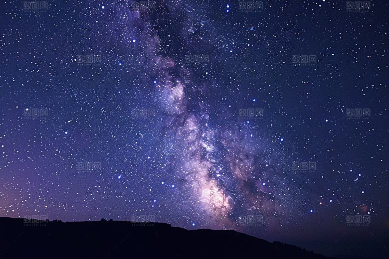灿烂星空夜景宇宙素材