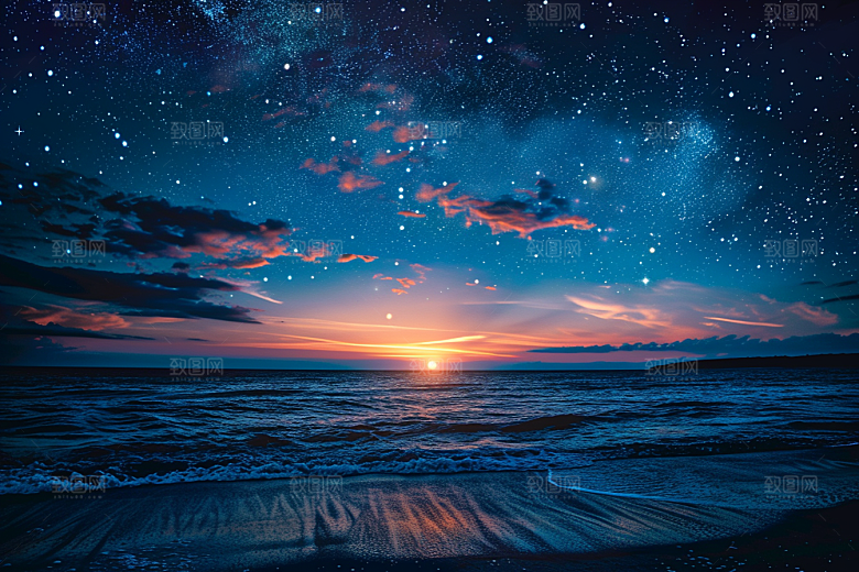 灿烂星空夜晚高清素材
