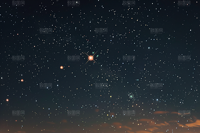 灿烂星空夜晚唯美素材