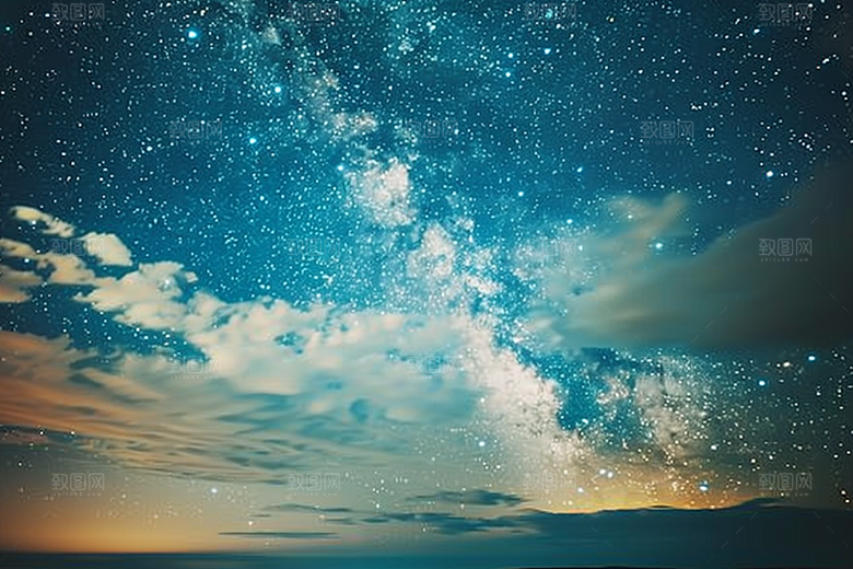 灿烂星空梦幻星辰素材