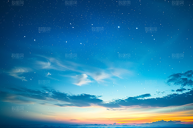 灿烂星空银河夜晚素材