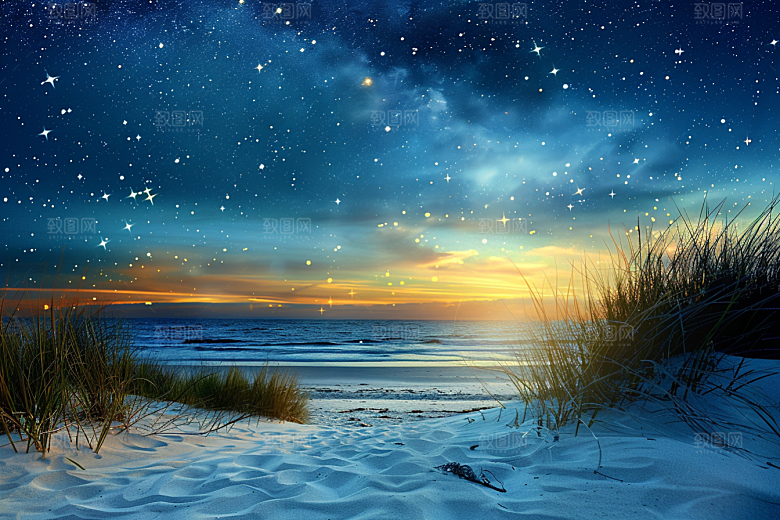 灿烂星空唯美浪漫素材