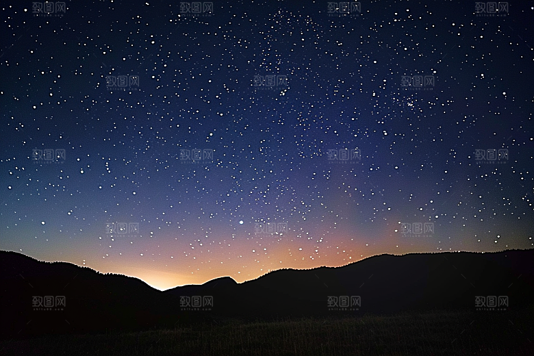 灿烂星空银河夜晚素材