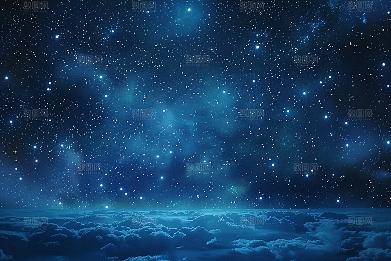 灿烂星空星辰夜景素材