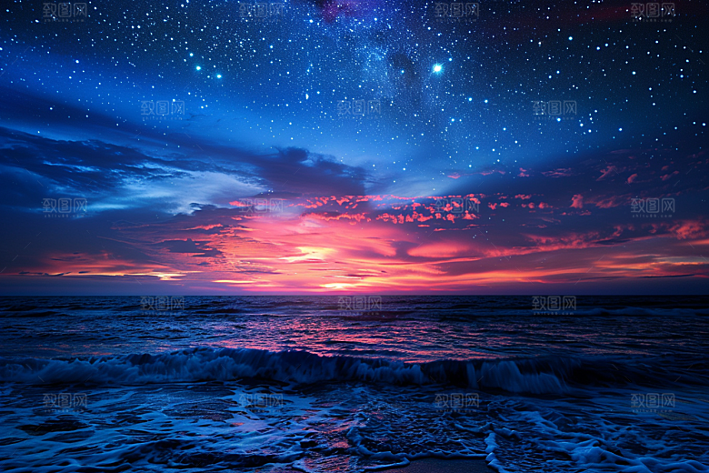 灿烂星空梦幻银河素材