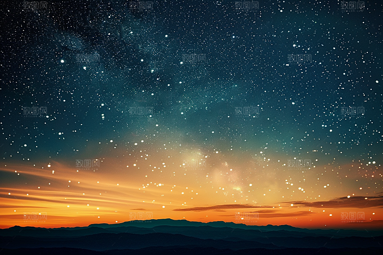 灿烂星空夜景高清素材