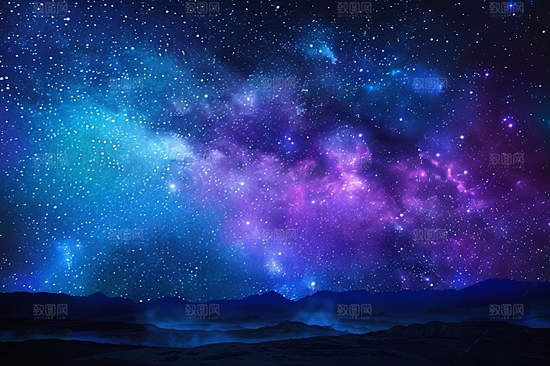 灿烂星空梦幻浪漫素材