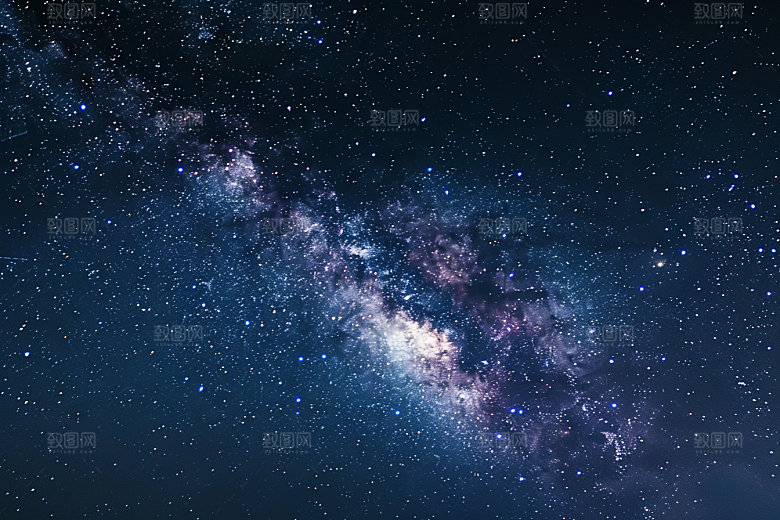 灿烂星空宇宙夜景素材
