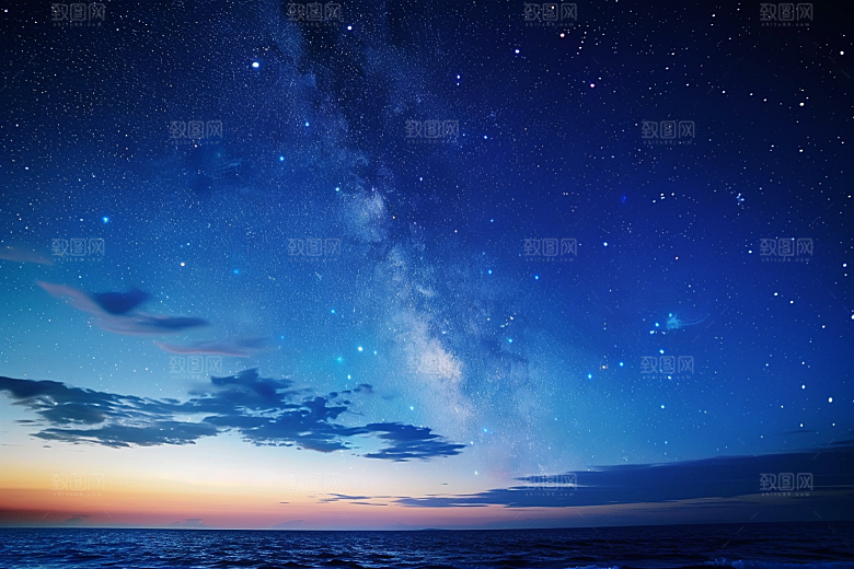 灿烂星空夜景高清素材