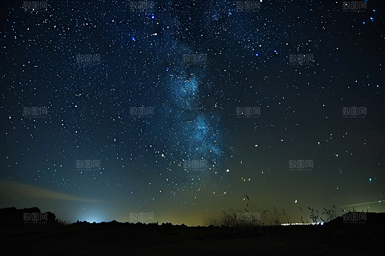 灿烂星空夜景天空素材