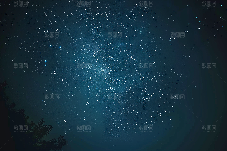 灿烂星空夜景银河素材