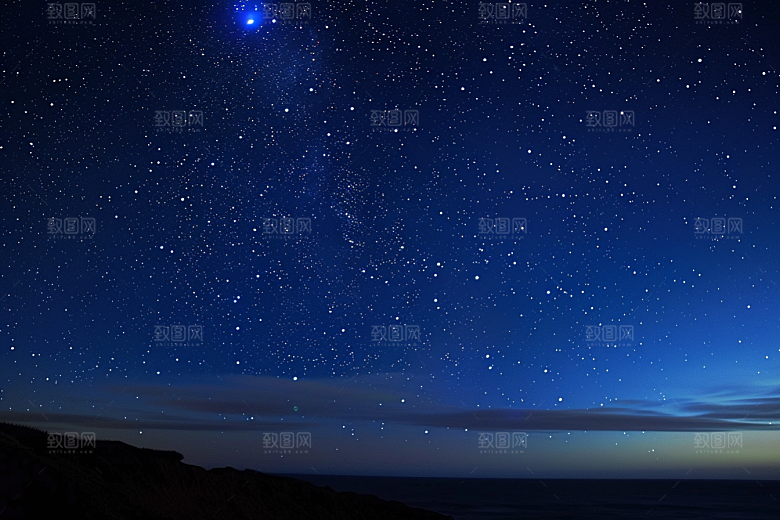灿烂星空夜景太阳系素材