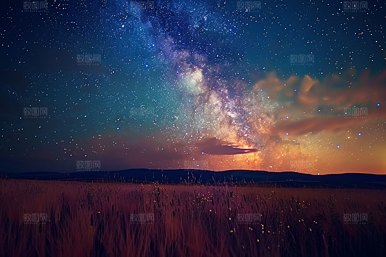灿烂星空唯美银河素材