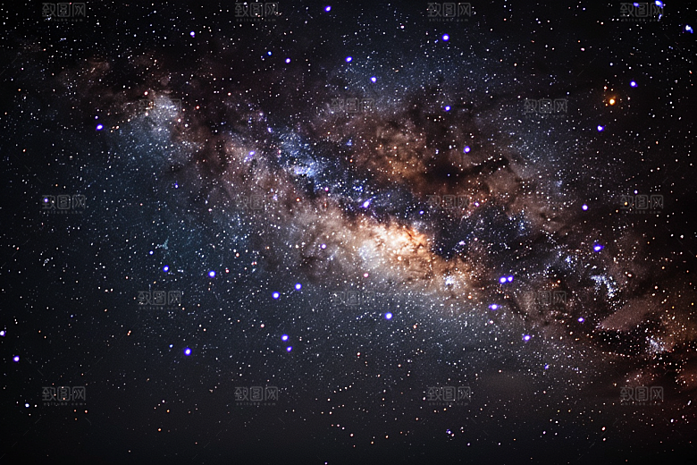 灿烂星空太阳系浪漫素材