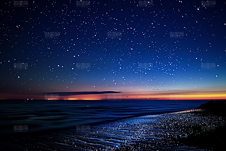灿烂星空夜景银河素材
