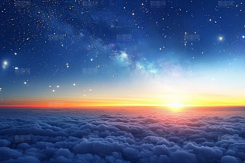 灿烂星空天空浪漫素材