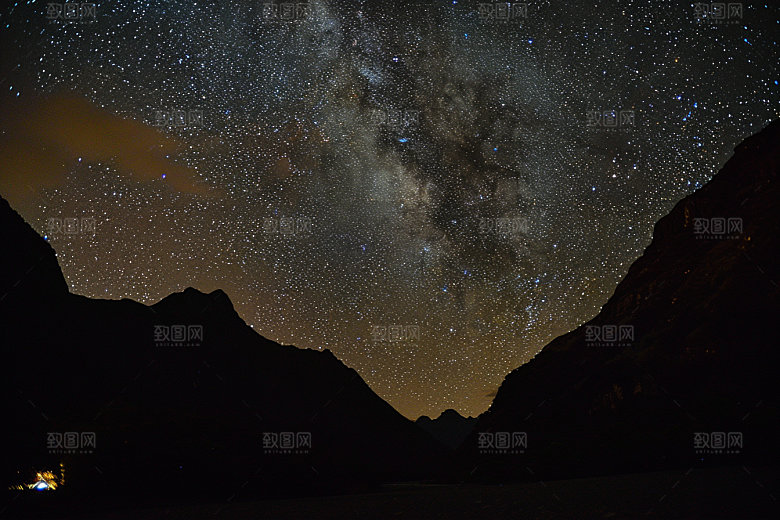 灿烂星空高清夜晚素材