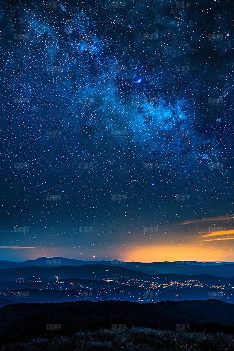 灿烂星空宇宙夜景素材