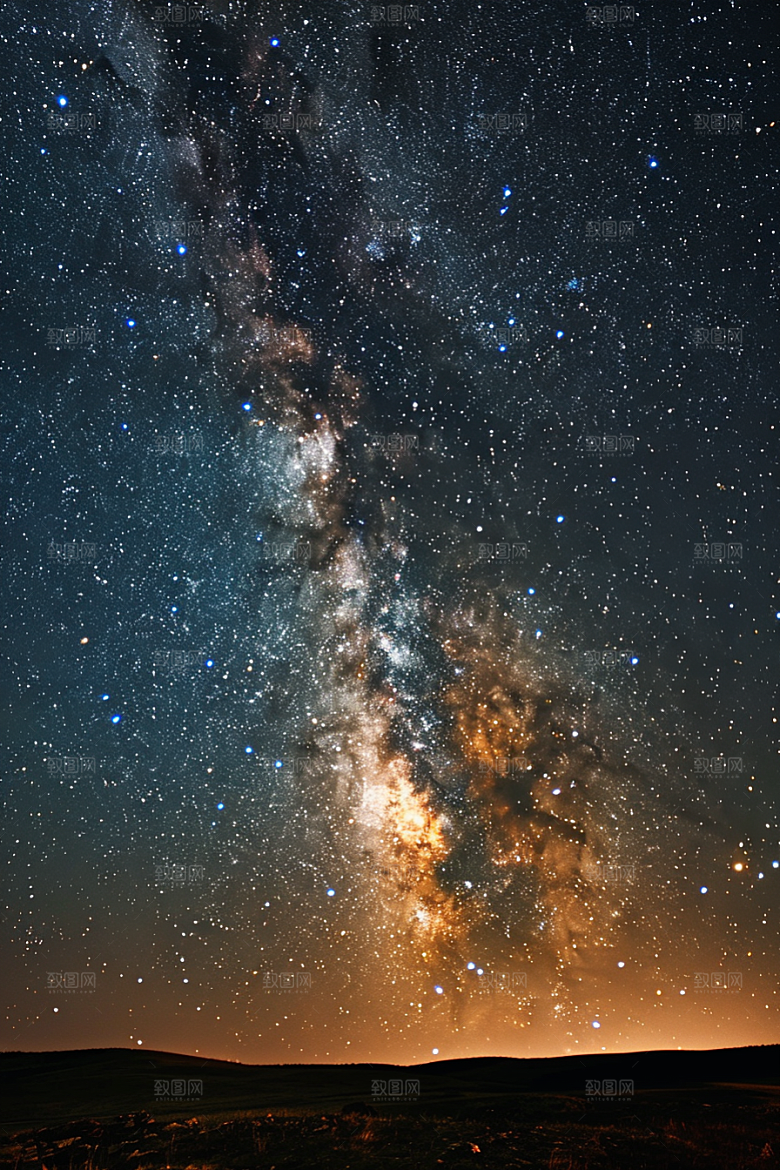 灿烂星空梦幻夜景素材